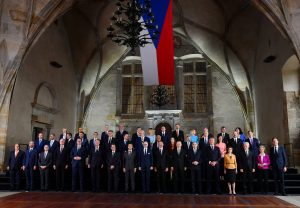 European leaders at European Political Community Prague Summit, Czech Republic.