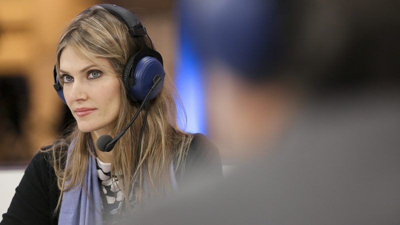 Greek MEP Eva Kali at a debate of Euranet Plus, when the radio hosted a Citizens’ Corner live debate on fighting corruption in the EU at the European Parliament in Brussels on December 2, 2014. (Photo: euranet_plus / Wikimedia Commons)