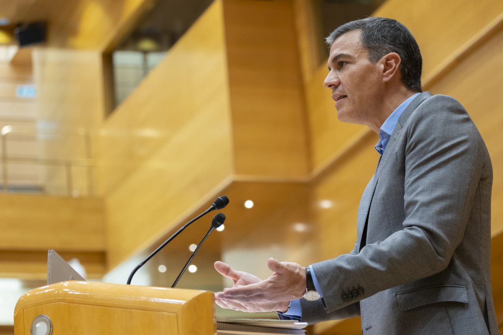 Spanish Prime Minister Pedro Sánchez in the Spanish Senate. (Photo: Eva Ercolanese / PSOE / Flickr.com)