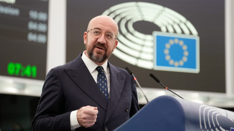 President of the European Council Charles Michel during a debate at the European Parliament in April 2022 (CC-BY-4.0: © European Union 2023– Source: EP)