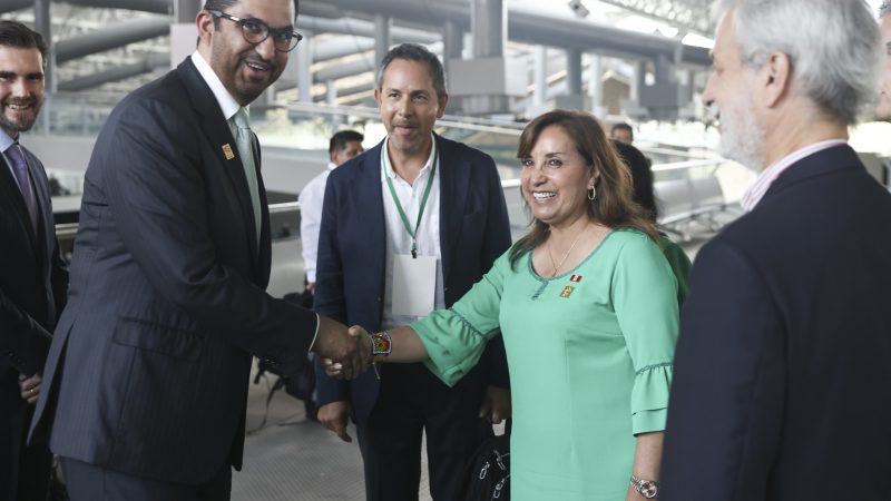 Peruvian President Dina Boluarte and COP28 President Sultan Ahmed Al Jaber in August 2023 (Photo: Presidencia Peru / Flickr.com)
