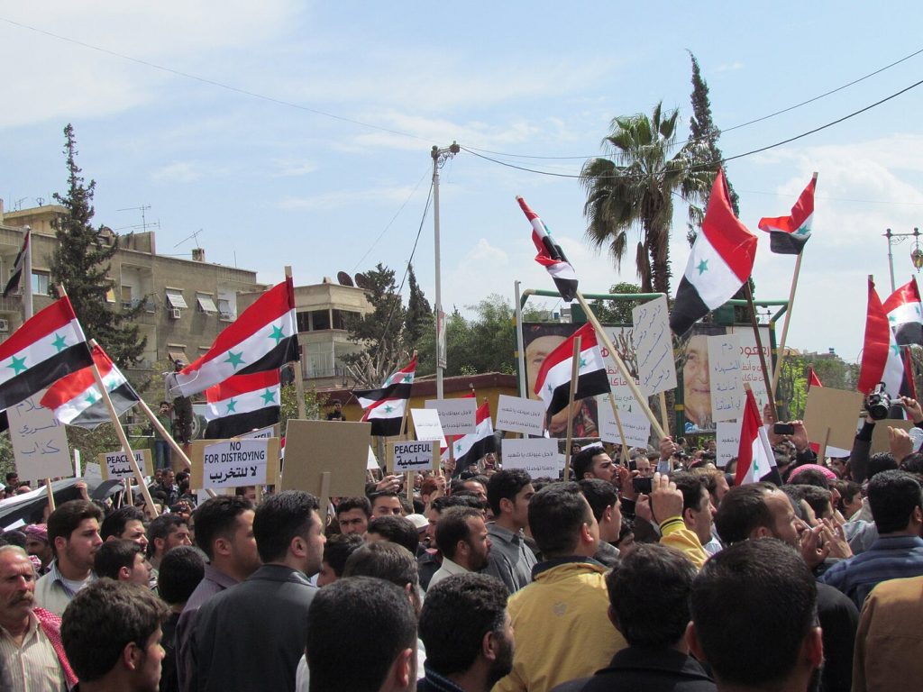 Anti-Assad demonstrations in Douma, 8 April 2011 (Photo: shamsnn / Wikimedia Commons)