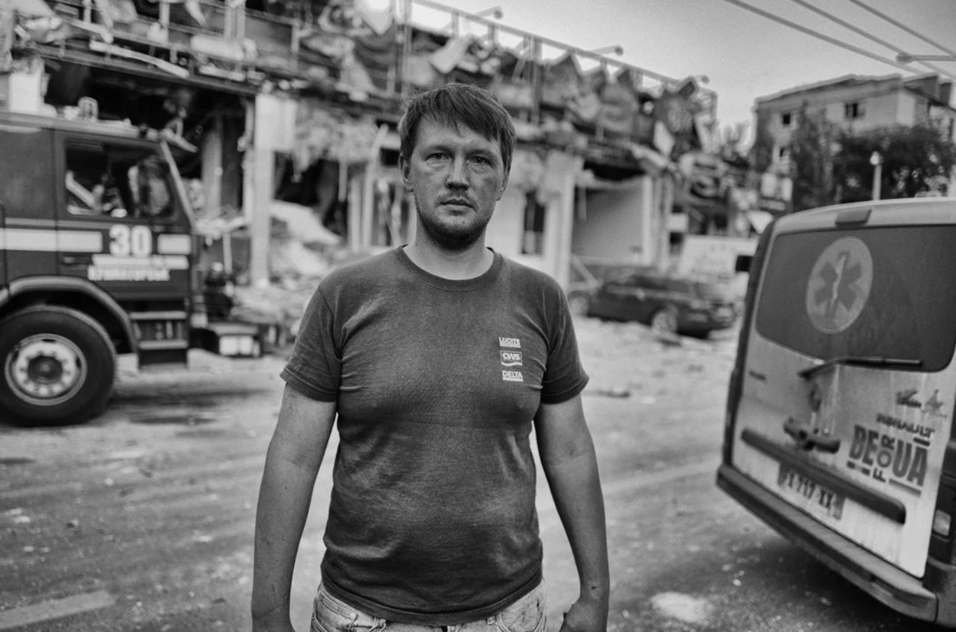 Dmytro Kovalchuk after the explosion of a Russian missile in Kramatorsk 27th June 2023 Source: Dmytro Kovalchuk's Instagram profile