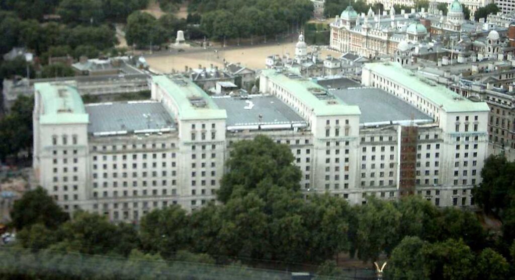 British Ministry of Defence (MoD) building in Whitehall, London (Source: Wikipedia)