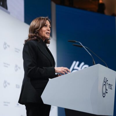 United States Vice President Kamala Harris speaking at the Munich Security Conference in 2024 (Photo: Office of the Vice President / Wikimedia Commons)