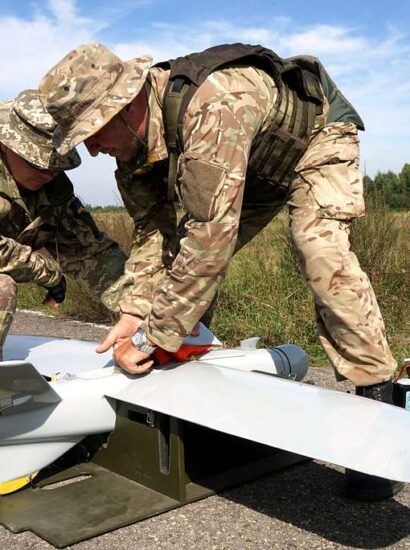 Ukrainian soldiers pack up a drone used for aerial observation during an Operational Capabilities Concept evaluation at the International Peacekeeping and Security Centre in Yavoriv, Ukraine, Sept. 11, 2018 (U.S. Army National Guard photos by Army Spc. Amy Carle)