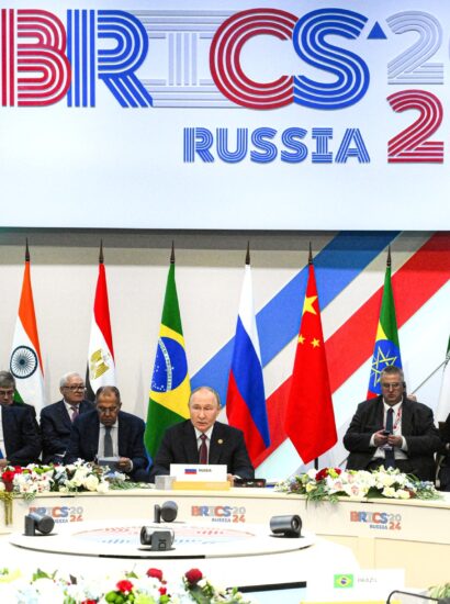 Restricted-format meeting of the BRICS Summit in Russia in 2024 (Photo by: Alexey Danichev)