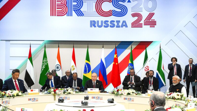 Restricted-format meeting of the BRICS Summit in Russia in 2024 (Photo by: Alexey Danichev)