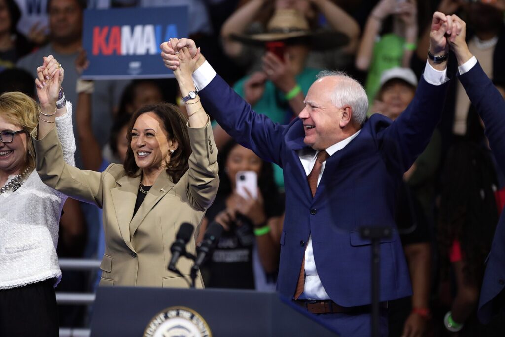 Harris and Tim Walz at a 2024 presidential campaign rally in Arizona (Photo: Gage Skidmore / Wikimedia Commons)