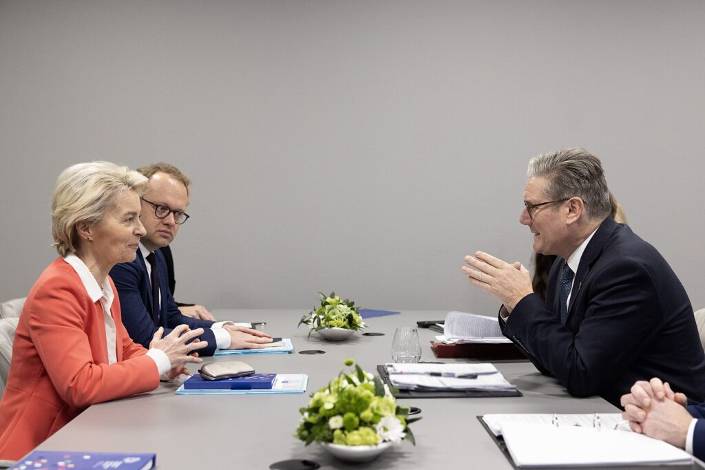 Prime Minister Keir Starmer meets Ursula Von Der Leyen, president of the European Commission as he attends the European Political Community Summit. (Photo by Simon Dawson / No 10 Downing Street)