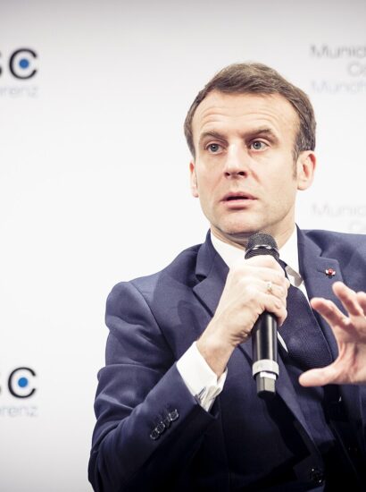 Emmanuel Macron at a panel discussion as part of the 56th Munich Security Conference (Photo: Stiftung Münchner Sicherheitskonferenz)