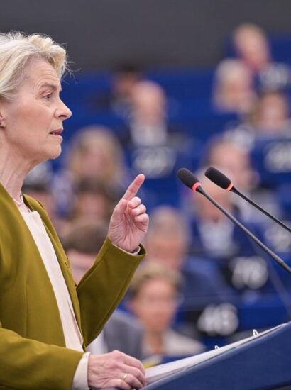 European Commission President Ursula von der Leyen delivering her "State of the European Union" speech in Strasbourg in 2025 (Photo: Dati Bendo / EC - Audiovisual Service)