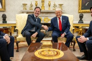 President Trump meets with the Secretary General of NATO, Mark Rutte, 2025. Photo: The White House on X / Wikimedia Commons, Public Domain.