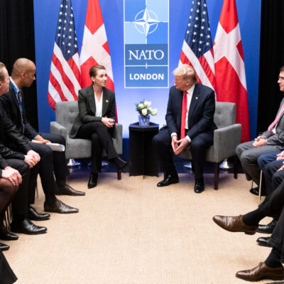 President Trump Meets with the Prime Minister of the Kingdom of Denmark, 2019. Photo: Official White House Photo by Shealah Craighead / Trump White House Archived / Flickr. Public Domain Mark.
