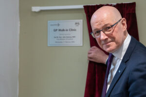 First Minister John Swinney opens Scotland's first GP walk-in clinic at Wester Hailes Healthy Living Centre, 2026. Photo source: by Scottish Government / Flickr, CC BY 4.0