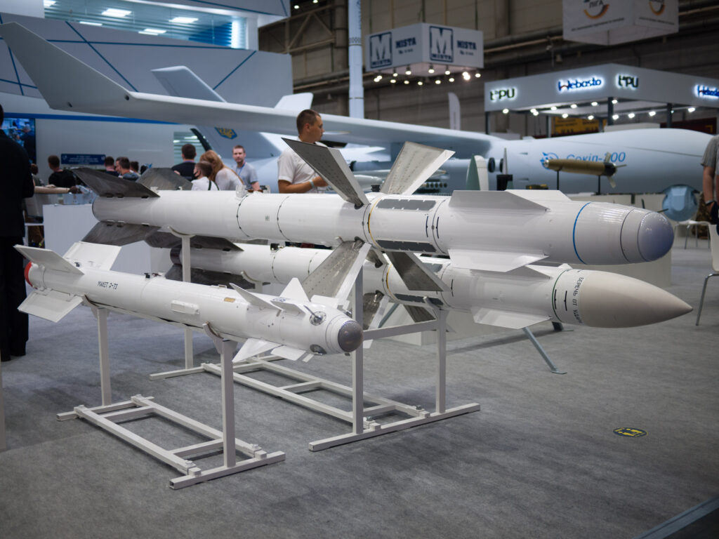 AA missiles Zbroya ta Bezpeka military fair, Kyiv, Ukraine, 2021. Source: Wikipedia Commons
