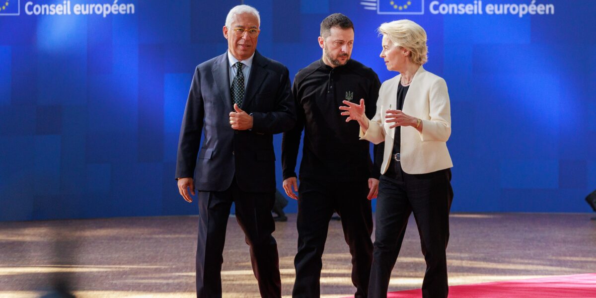 António Costa, Volodymyr Zelensky, Ursula von der Leyen at a Special meeting of the European Council, 2025. Photo source: Dati Bendo / © European Union, 2026 / Wikimedia Commons, CC BY 4.0
