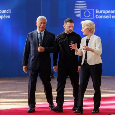 António Costa, Volodymyr Zelensky, Ursula von der Leyen at a Special meeting of the European Council, 2025. Photo source: Dati Bendo / © European Union, 2026 / Wikimedia Commons, CC BY 4.0