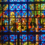 Stained glass of Basilica of Our Lady of Peace of Yamoussoukro. Photo by Jbdodane on Flickr