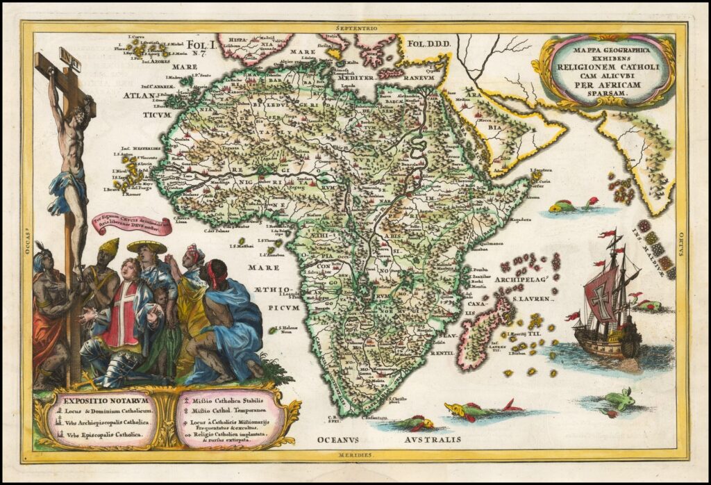 Map of Catholicism in Africa