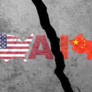 Usa,China,Flags,On,A,Concrete,Wall, China,