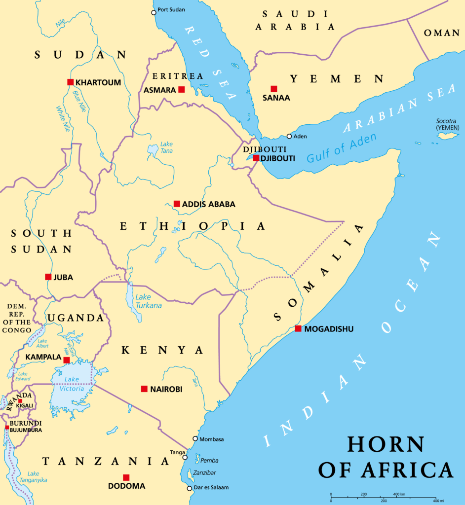 horn of africa map