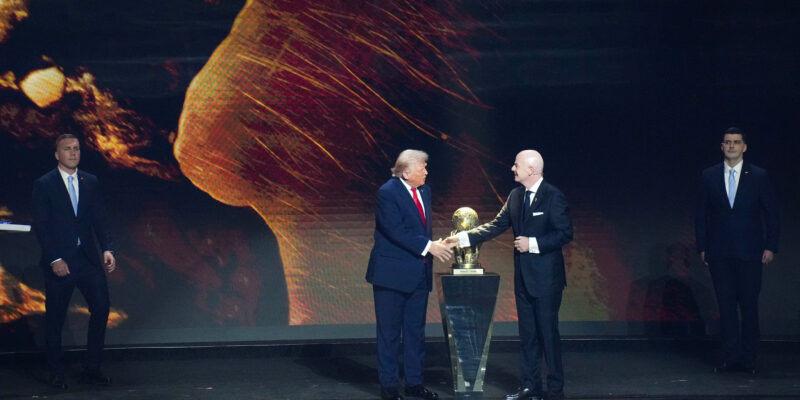 trump infantinoFIFA President Gianni Infantino and U.S. President Donald Trump shake hands during the FIFA World Cup 2026 official draw at the John F. Kennedy Center for the Performing Arts in Washington, D.C., December 5, 2025. (Official State Department photo by Freddie Everett)