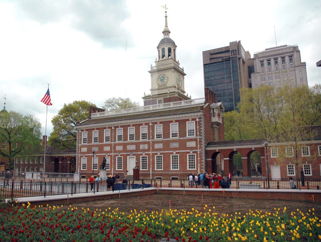 he Declaration of Independence was signed in Independence Hall in Philadelphia in 1776.