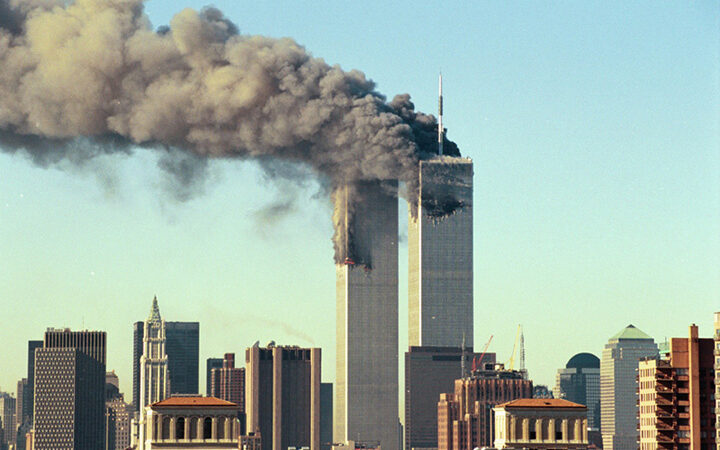 World Trade Center during 9/11. Photo source: YU-bin / Flickr, Public Domain Mark